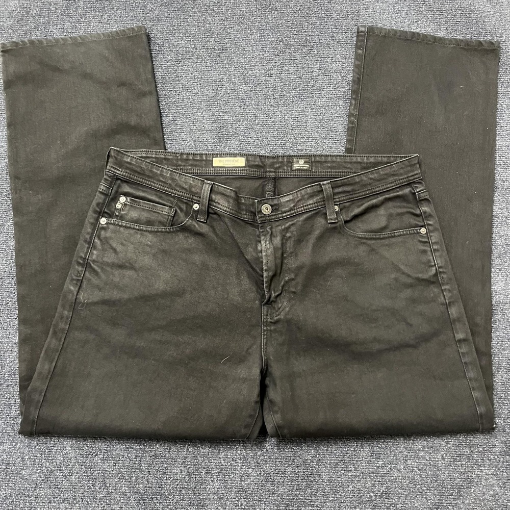 AG‎ Adriano Goldschmied The Protege Jeans Mens Black Straight Leg Denim USA